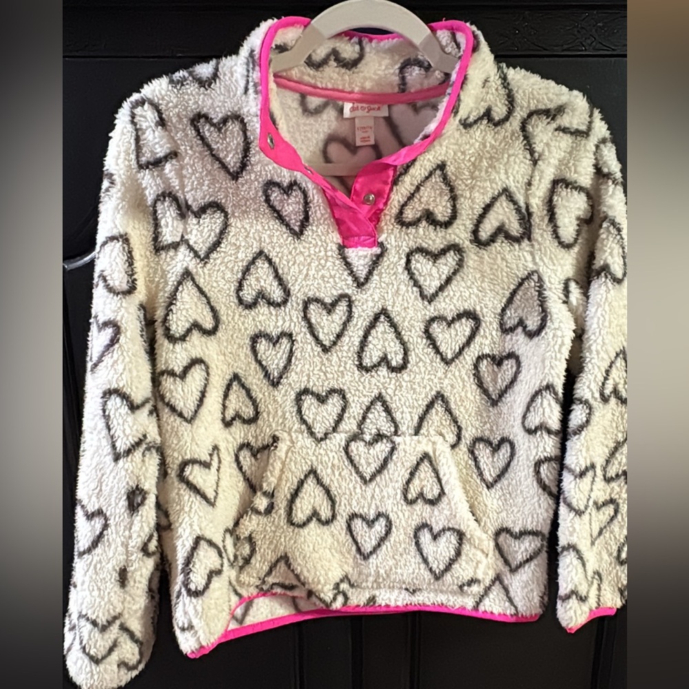 Cat & Jack White and Pink Heart Sweatshirt